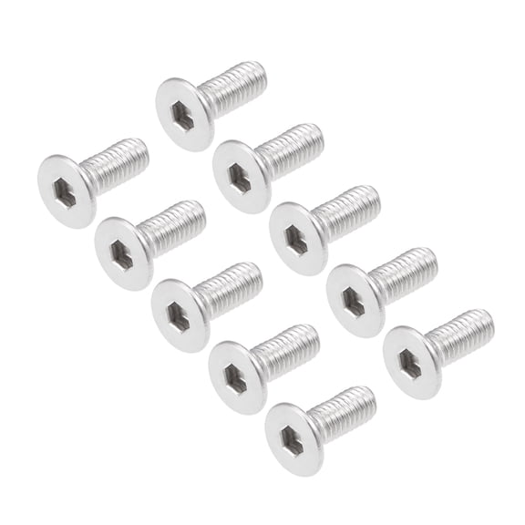 M3x8mm Flat Head Machine Screws Inner Hex Screw 304 Stainless Steel Fasteners Bolts 40 Pcs