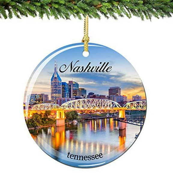 City-Souvenirs Nashville Christmas Ornament Porcelain Double Sided