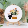 thumbnail image 2 of KNFATEQVEDG 3 Pack Handmade Embroidery Set Holiday Cat Handmade Embroidery Diy Material Package Flower Cactus Green, 2 of 8