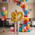 thumbnail image 3 of Gold Number 87 Mylar Foil Balloon 32 inch - Helium or Air Filled Metallic Balloons for 87th Birthday Hbd Party, Anniversary, Graduation Decorations, 3 of 8