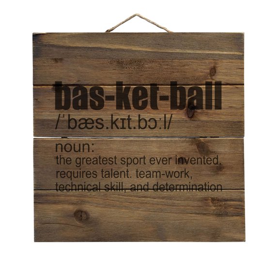 Basketball Definition Greatest Sport - Decorative REAL WOOD Wall Art - Faux Pallet Look