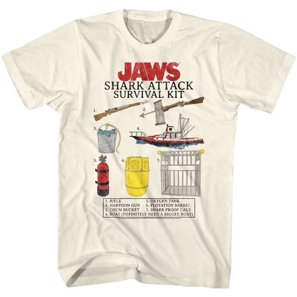 Jaws SurvIVal Kit Natural Adult T-Shirt 4Xl