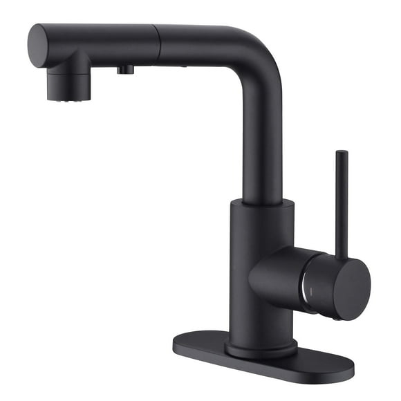 CREA Black Kitchen Faucet with Pull Down Sprayer, Bathroom Sink Faucet, Mini Bar Prep Faucet, Single Handle, 3 or 1 Hole, Utility Faucet, Outdoor Tap