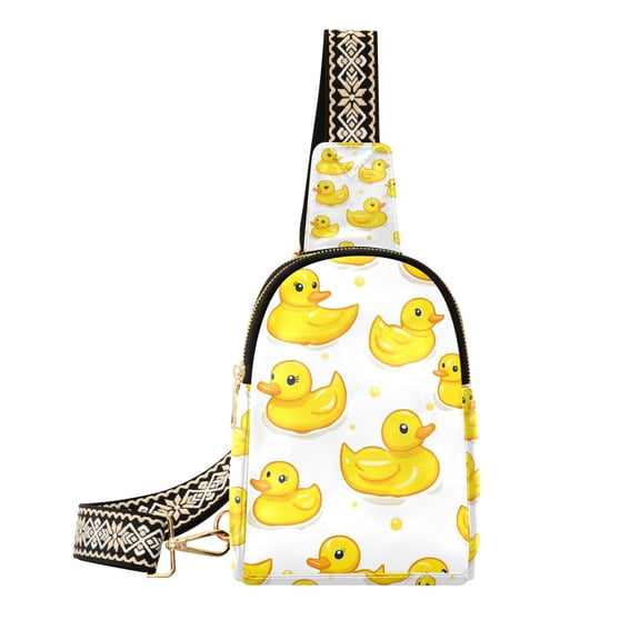 FORMRS Womens Crossbody Sling Bag Travel Daypack Shoulder Chest Backpack, Yellow Rubber Ducks