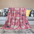 thumbnail image 2 of WERPE in The Dark Pink Heart Stars Throws Blanket,  Soft Warm Cozy Blanket for Girls, Birthday Gift for Kid Age Girls and Boys Indoor Outdoor Bedding Camping White, 2 of 6