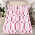 thumbnail image 2 of Manfei Geometric Hexagon Stripes Full Size Sheets 4-Piece for Children Teens Adults,Vintage Aesthetic Breathable Bed Sheets,Minimalist Mid Century Lightweight Sheet Sets,Breathable Home Decor, 2 of 7