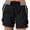 Black, variant on Tnhcen Women's Summer Cargo Shorts with Drawstring Cotton Workwear Shorts with Pockets Elastic Waist Casual Shorts S-2XL