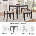 thumbnail image 6 of Modern 4-Person Dining Set with 4 Chairs, 5-Piece Wooden Set, for Living Room, Kitchen, Dining Room, Antique Black + Beige, 6 of 9