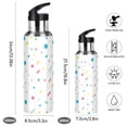 thumbnail image 2 of Yayeee 20oz Insulated Water Bottle Double Wall Stainless Steel with Flip Straw Lid, White Retro Pattern, 2 of 7