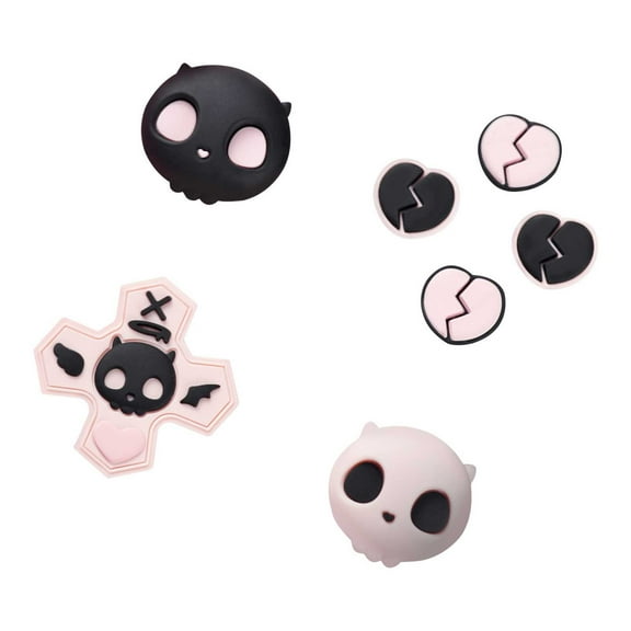 GeekShare Cross D-Pad Joystick Cover ABXY Key Buttons Sticker for Nintendo Switch/OLED Sweet Skull