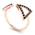 thumbnail image 2 of Statement Engagement Ring for Women - 0.2475ct Natural Onyx in 14K Rose Gold Promise Ring, 2 of 6