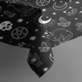 thumbnail image 3 of Black White Gothic Cat Skull Moon Pattern Rectangle Tablecloth 60"x84",Waterproof Polyester Rectangle Table Cloth, Wipeable Spillproof Polyester Tablecloth for Dining, Camping, Indoor and Outdoor, 3 of 5