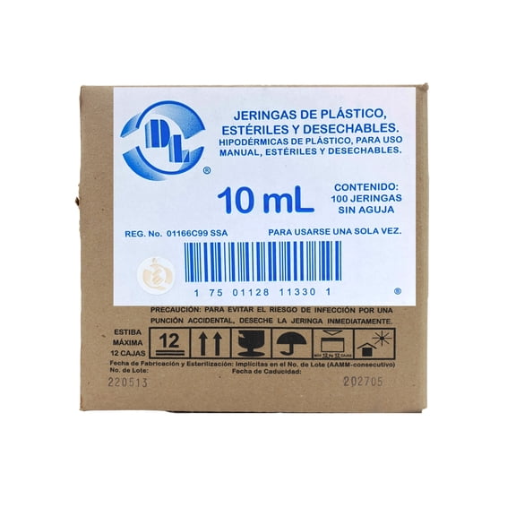 Jeringa 10 mL Sin Aguja D&L DL J10P
