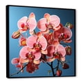 thumbnail image 2 of Designart "Pop Art Neon Pink Orchids I" Orchids Floater Framed Canvas Prints, 2 of 5
