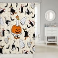 thumbnail image 2 of Manfei Cartoon Ghost Halloween Shower Curtain 72Wx84L,Colorful Fall Leaf Pattern Bathroom Shower Curtain, 2 of 5