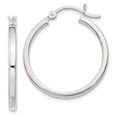 thumbnail image 1 of 925 Sterling Silver 2.5x25mm Hoop Earrings Round Square Tube, 1 of 7