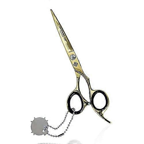 Tijeras de peluquería profesionales japonesas de acero inoxidable de 7 pulgadas con filo de navaja dorado.