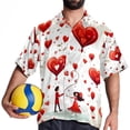 thumbnail image 4 of Valentine's Day Love Men's Short Sleeve Beach Shirts Button Down Poplin Casual Printed Summer Unisex, 4 of 6