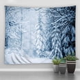 thumbnail image 5 of Tapiz con estampado de muñeco de nieve y alce con paisaje de nieve de invierno para decoración de pared del hogar, sala de estar y dormitorio, 5 of 5