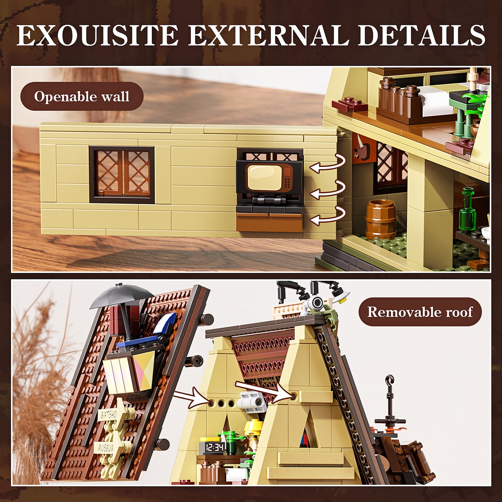 Mysterys Shack Building Block Set Cartoon Gravityed Falls House Building Kit Compatible with Lego DIY Model Display Collection Gift for Adult and TV Fans (965pcs)
