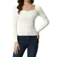 thumbnail image 1 of Suéter con cuello En Forma de Corazón Allegra K blanco M, 1 of 6