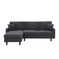 thumbnail image 3 of L-Shaped Sectional Sofa Couch for Living Room,Modern Corduroy Upholstered with Wooden Legs & Pillows,Deep Seat,Dark Gray, 3 of 8