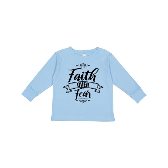 Inktastic Cancer Awareness Faith Over Fear Boys or Girls Long Sleeve Toddler T-Shirt