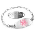 thumbnail image 1 of MedicEngraved Stainless Steel Custom Medical Alert Bracelet - 4mm Paperclip Link, 1 of 8