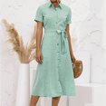 thumbnail image 2 of Leutsin Robe Chemise Ample à Manches Courtes à Col Imprimé Décontracté pour Femmes Grande Taille, 2 of 8