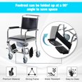 thumbnail image 6 of HomCom Personal Mobility Assist Bedside Commode Toilet Chair with Large Detachable Bucket & Wheelchair Design, Black, 6 of 9
