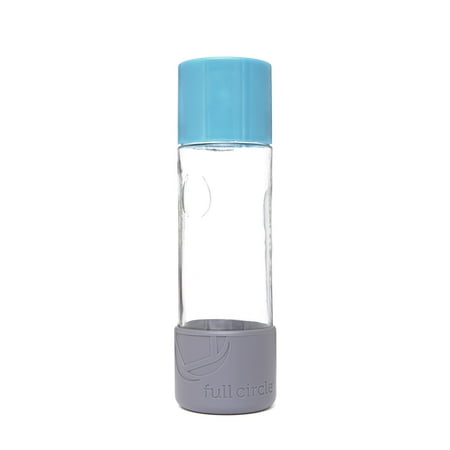 Full Circle Wherever Water 19 Oz. Lemon Glass Travel Bottle, Blueberry