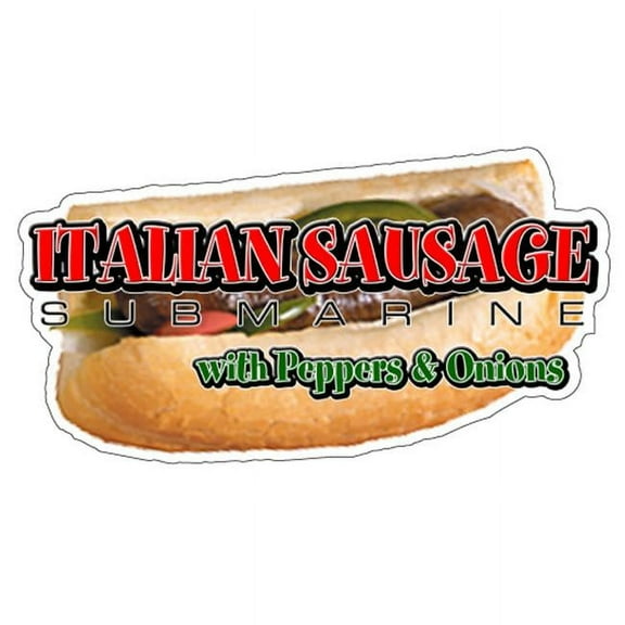 SignMission Italian Sausage Sub Concession Decal Sign - Hero Peppers