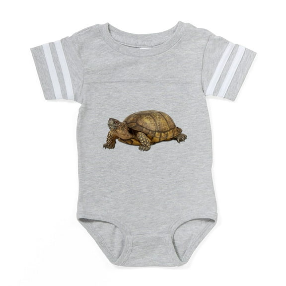 CafePress - FIN Box Turtle - Cute Infant Baby Football Bodysuit