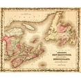 thumbnail image 2 of Vintage Maps 14x12 White Modern Wood Framed Museum Art Print Titled - New Brunswick and Newfoundland 1862, 2 of 4
