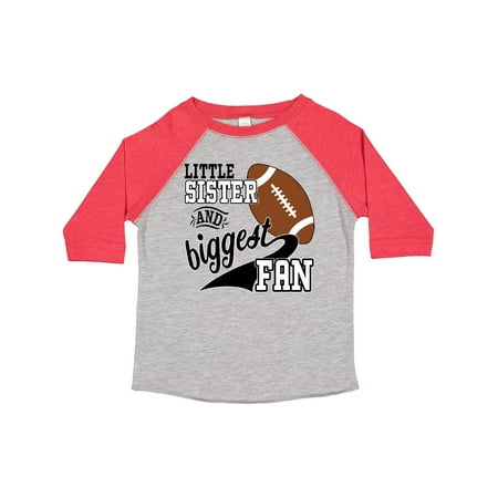 

Inktastic Little Sister and Biggest Fan- Football Player Gift Toddler Toddler Girl T-Shirt