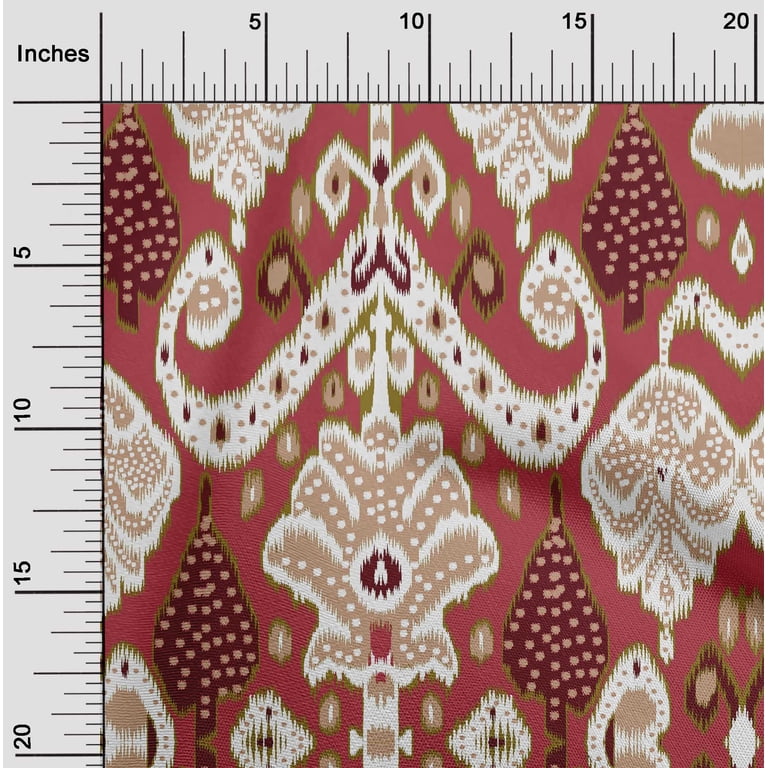 oneOone Cotton Poplin Red Fabric Asian Ikat Dress Material Fabric Print  Fabric By The Yard 56 Inch Wide - Walmart.com
