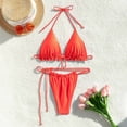 thumbnail image 5 of WREESH Womens Two Piece Swimsuit String Bikini Sets Comfortable and Fashionable Solid Color Split Swimsuit Set Swimsuit Beach Bathing Suit Orange, 5 of 9