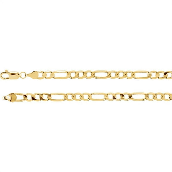 14K Yellow Gold 5mm Solid Figaro 16" Chain