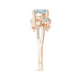 thumbnail image 4 of ANGARA Natural 1.12 ct Aquamarine and Diamond Twisted Vine Engagement Ring in 14K Rose Gold for Women (Size-7mm) | March Birthstone, Anniversary, Jewelry Gift for Women | Natural Aquamarine Ring, 4 of 10