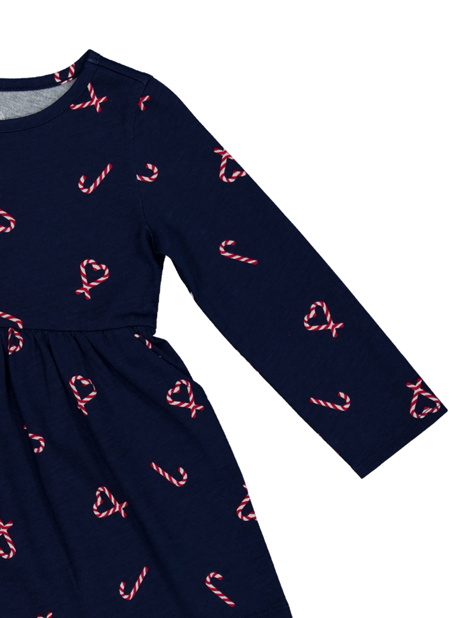 Wonder Nation Toddler Girls Long Sleeve Play Dress, Sizes 12M-5T