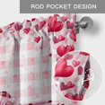 thumbnail image 6 of Valentine's Day Farmhouse Short Window Curtain Valances, Gnomes Love Roses Romantic Pink Plaid Rod Pocket Kitchen Valances for Living Room Bedroom Bathroom Cafe 42" x 18", 6 of 8