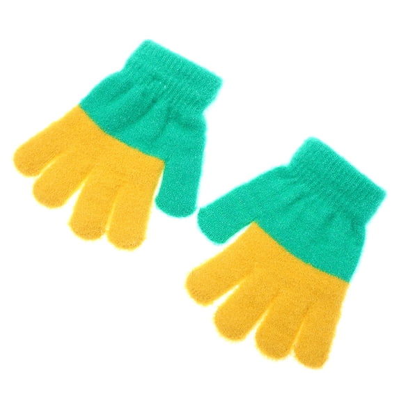MeetoTime Kids Winter Gloves Contrast Color Fleece Full Finger Gloves for Boys Girls 0-4 Years