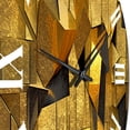 thumbnail image 3 of Designart "Fractal Tide in Gold and Black VI" Geometric Oversized Wall Clock, 3 of 5