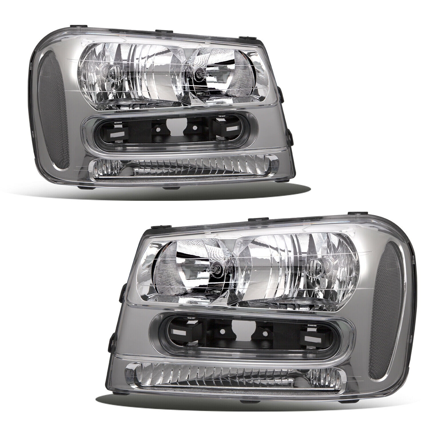 For 0209 Chevrolet Trailblazer Chrome Housing Replacement Headlight