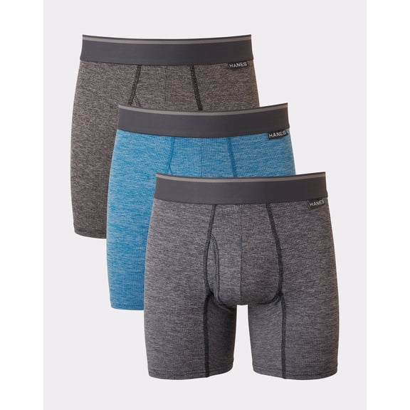 Hanes Ultimate Men's Breathable Stretch Boxer Briefs Pack, 3-Pack Assorted S