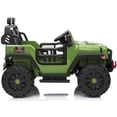 thumbnail image 4 of Hikiddo 12V Ride on Toy, 2-Seater Kids Ride-on Truck Electric Car with Remote, Bluetooth - Green, 4 of 10