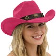 thumbnail image 3 of Vented Straw Cowboy Hat for Women Men Cattleman Crease Wide Brim Breathable Lightweight Western Cowgirl Hat Summer Beach, 3 of 6