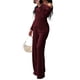 thumbnail image 3 of Conjunto de Dos Piezas Holgado e Informal para Mujer, para Otoño e Invierno, para Estar en Casa. Vino Tinto S, 3 of 8