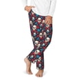 thumbnail image 2 of Pofeuu Skull red flower blue Print Teenagers' Pajama Pants, Soft Lounge Pajama Pants with big pockets for Men Plaid Pj Bottoms-Medium, 2 of 6