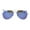 Silver Blue Mirror, variant on Classic Color Mirror Lens Thin Metal Rim Officer Cop Sunglasses Gold Gold Mirror